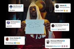 篮坛震惊！各路巨星对阿德巴约83分反应：德克狂发问号，詹姆斯韦德送上祝福